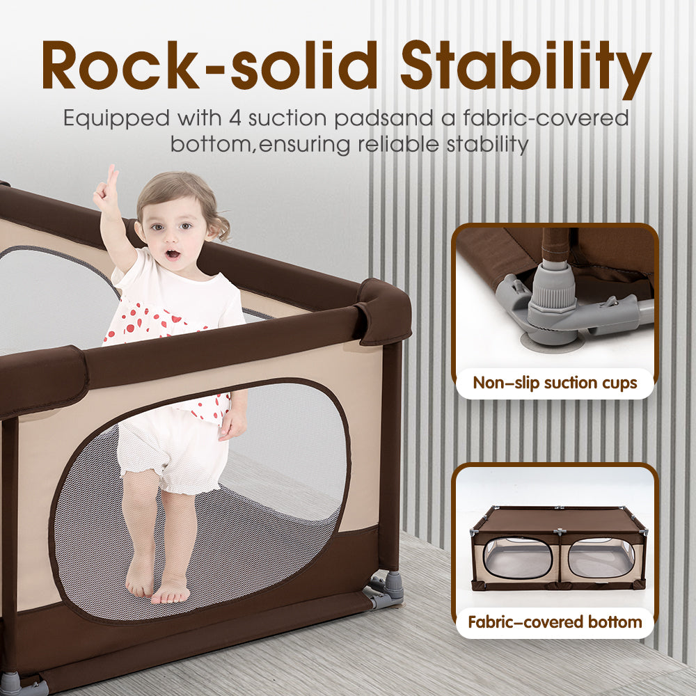 Playpals Baby Playpen 180X200cm with Foldable Kid Play Mat - Sunyee