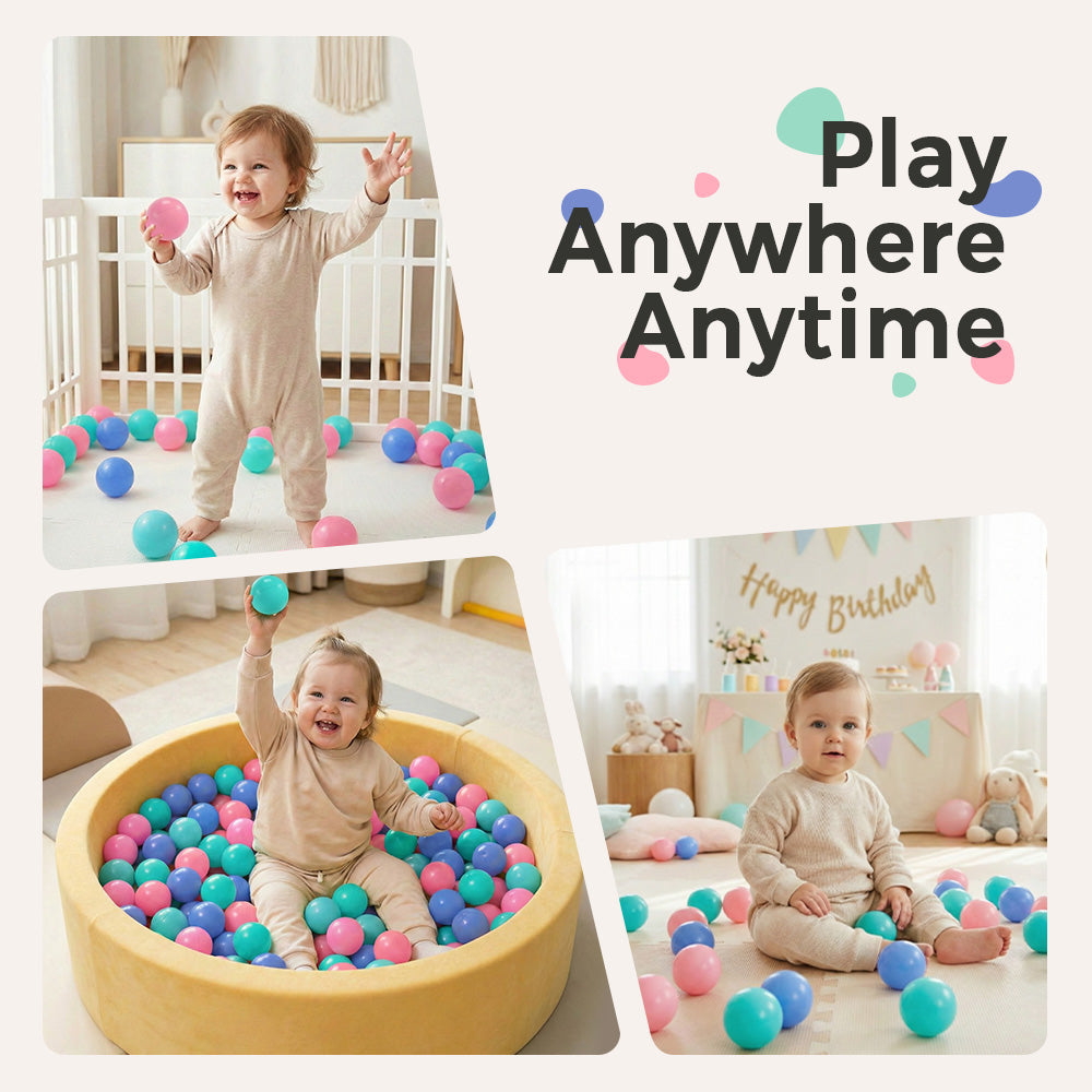 PlayPals 300 Pcs Ball Pit Balls BPA Free Plastic Balls with Storage Bag