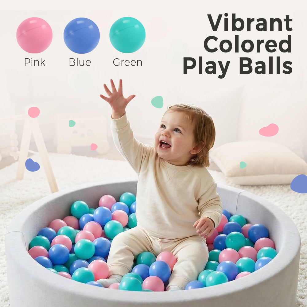 PlayPals 300 Pcs Ball Pit Balls BPA Free Plastic Balls with Storage Bag