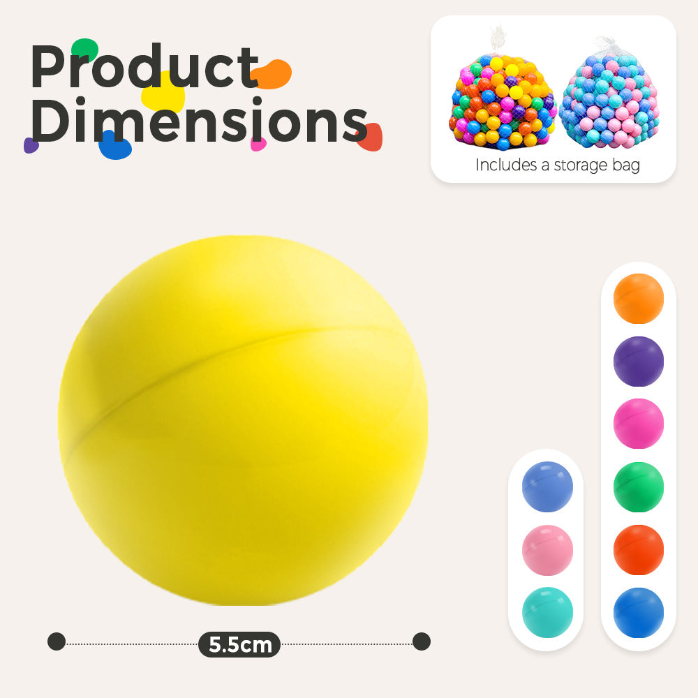 PlayPals 300 Pcs Ball Pit Balls BPA Free Plastic Balls with Storage Bag