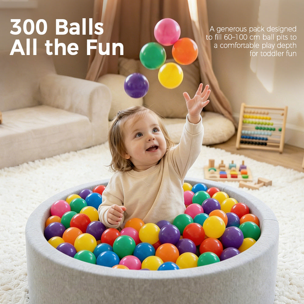 PlayPals 300 Pcs Ball Pit Balls BPA Free Plastic Balls with Storage Bag