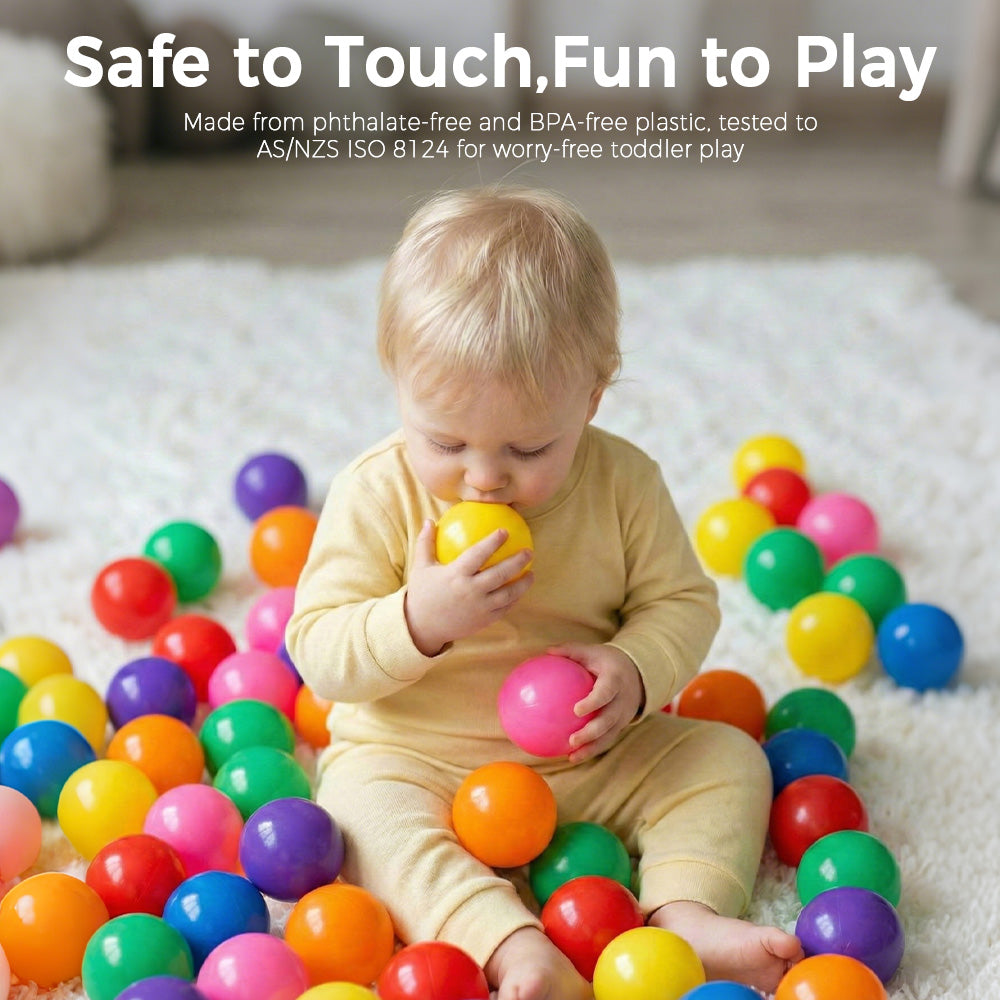 PlayPals 300 Pcs Ball Pit Balls BPA Free Plastic Balls with Storage Bag