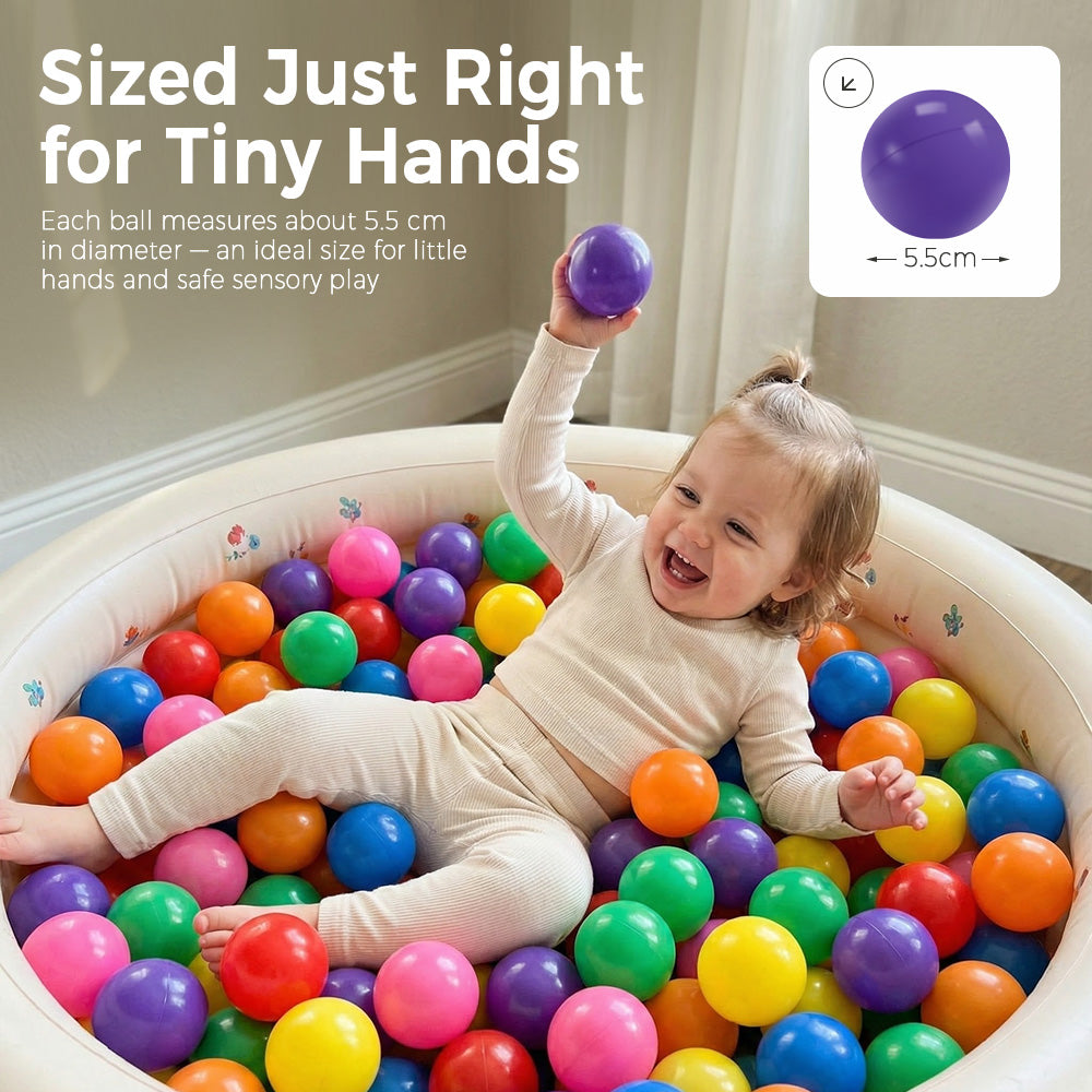 PlayPals 300 Pcs Ball Pit Balls BPA Free Plastic Balls with Storage Bag