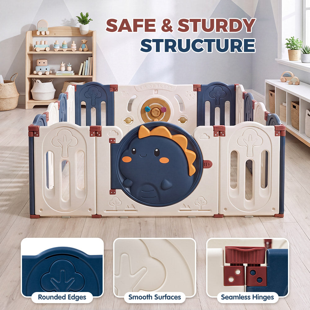 PlayPals Kids Playpen Baby Large Safety Gate Toddler Fence 14/16/18/20 Panels