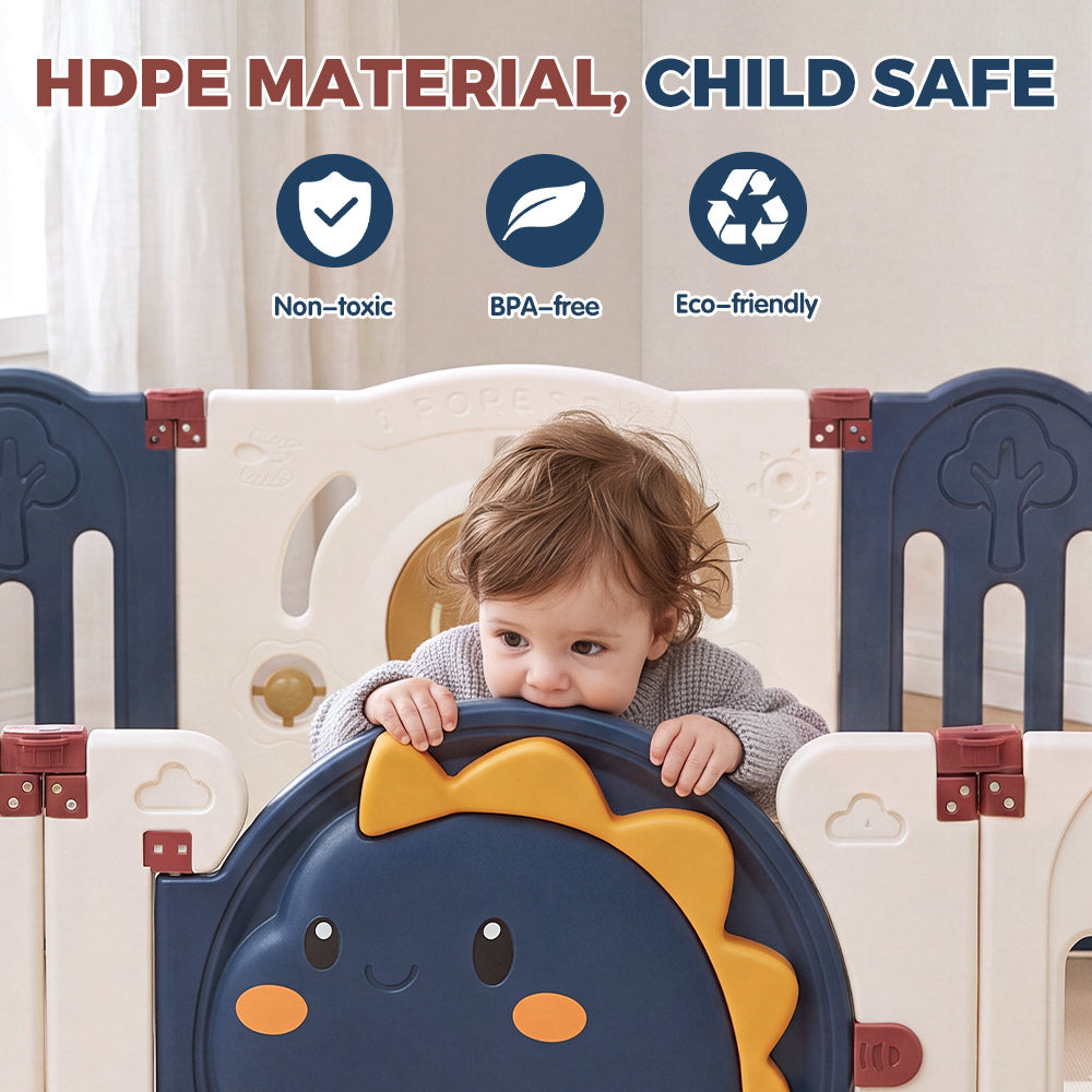 PlayPals Kids Playpen Baby Large Safety Gate Toddler Fence 14/16/18/20 Panels