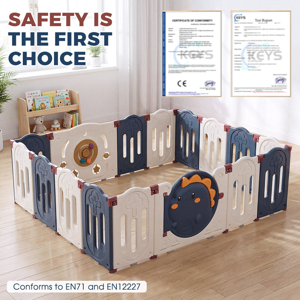 PlayPals Kids Playpen Baby Large Safety Gate Toddler Fence 14/16/18/20 Panels