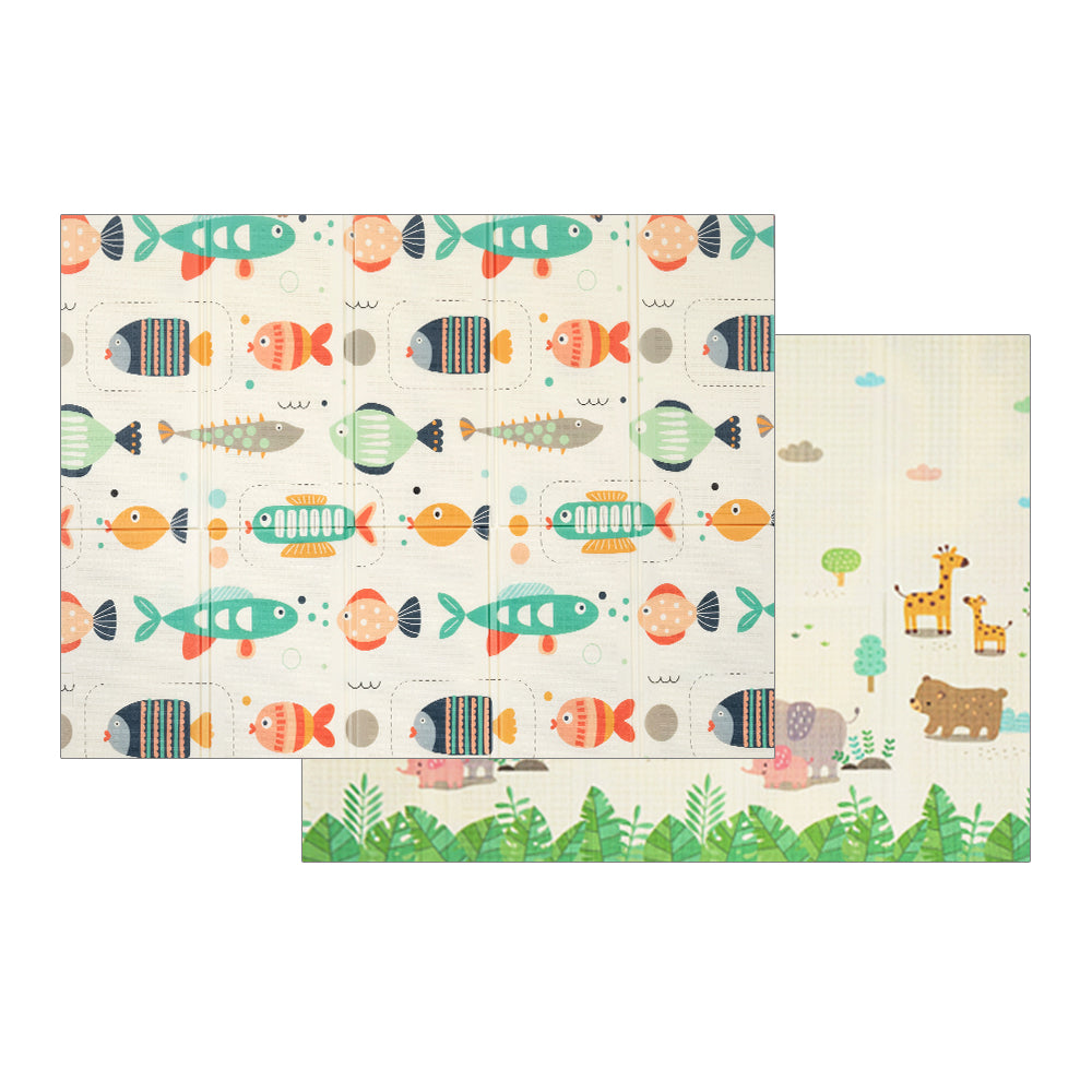 Playpals Kids Play Mat Baby Crawling Double Folding XPE Foam Pad Non-slip Carpet - Sunyee