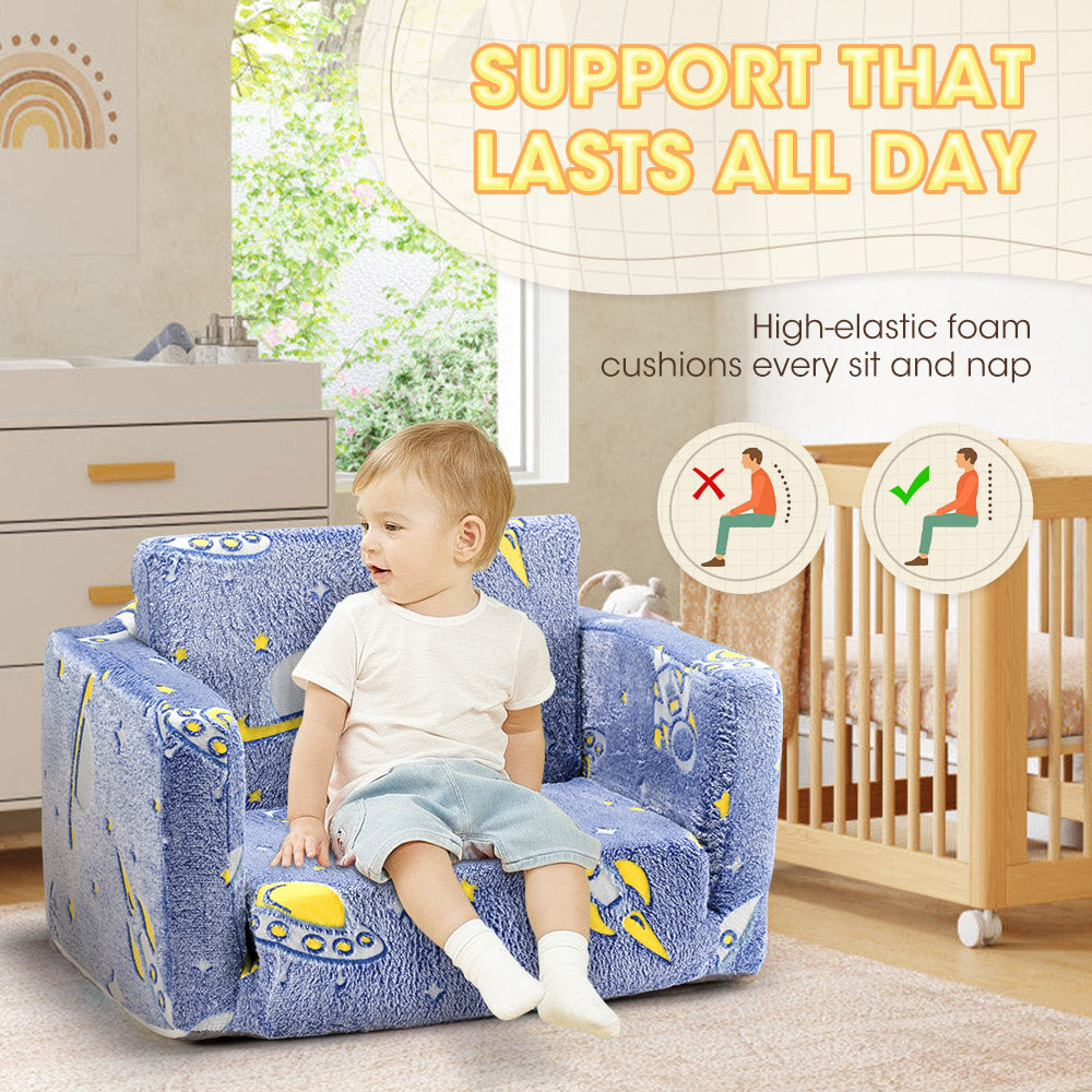 Playpals Kids Sofa Convertible Couch Fold Out Play Couch Toddler Sofa - Sunyee