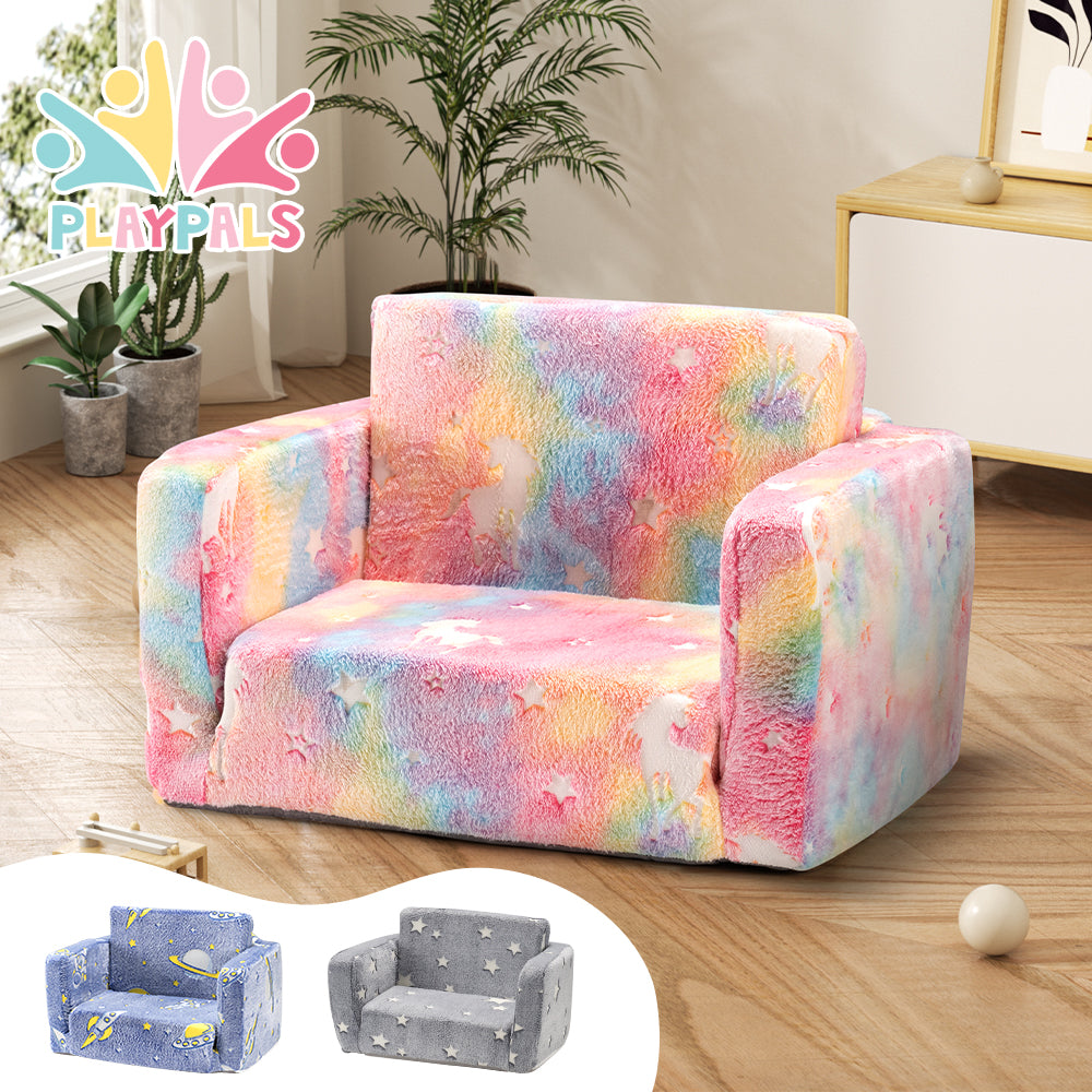 Playpals Kids Sofa Convertible Couch Fold Out Play Couch Toddler Sofa - Sunyee