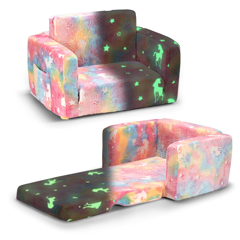 Playpals Kids Sofa Convertible Couch Fold Out Play Couch Toddler Sofa - Sunyee