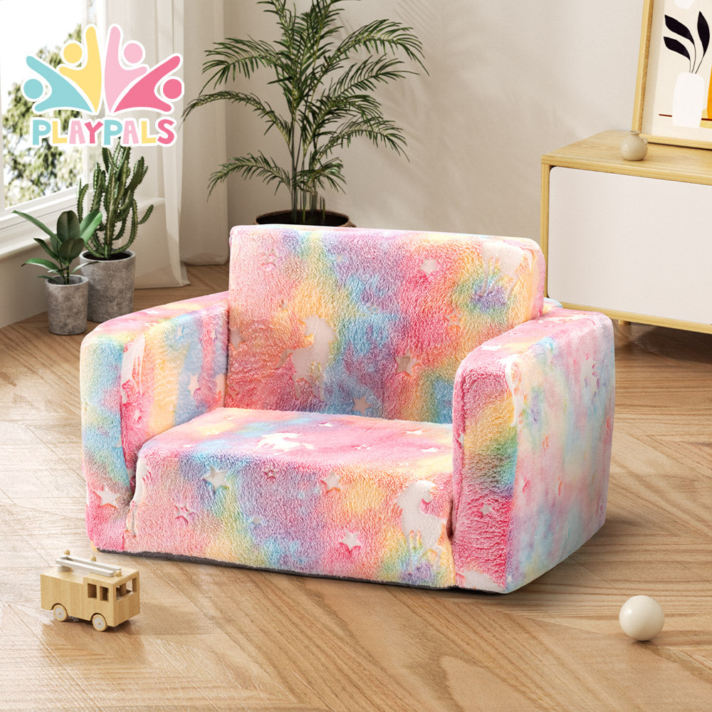Playpals Kids Sofa Convertible Couch Fold Out Play Couch Toddler Sofa - Sunyee