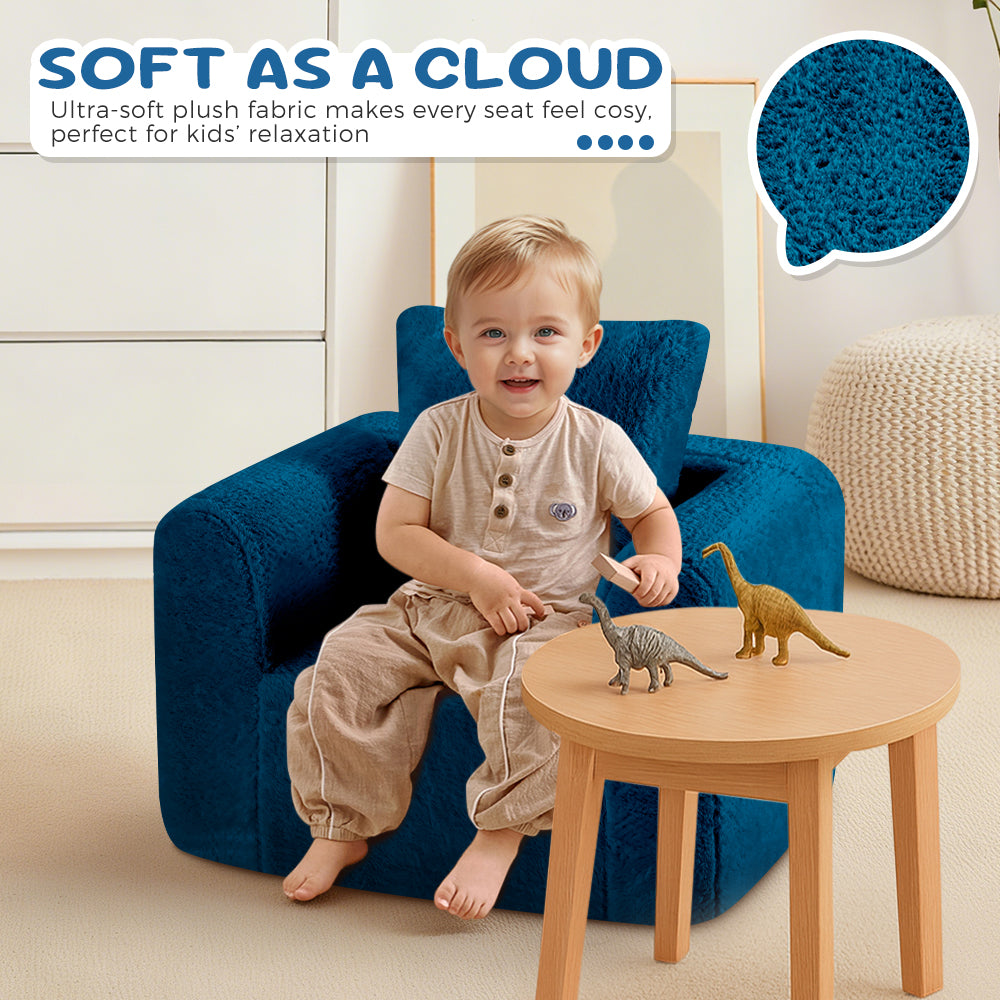 Playpals Kid Sofa Play Couch with Pillow High Back Toddler Chair Sofa - Sunyee