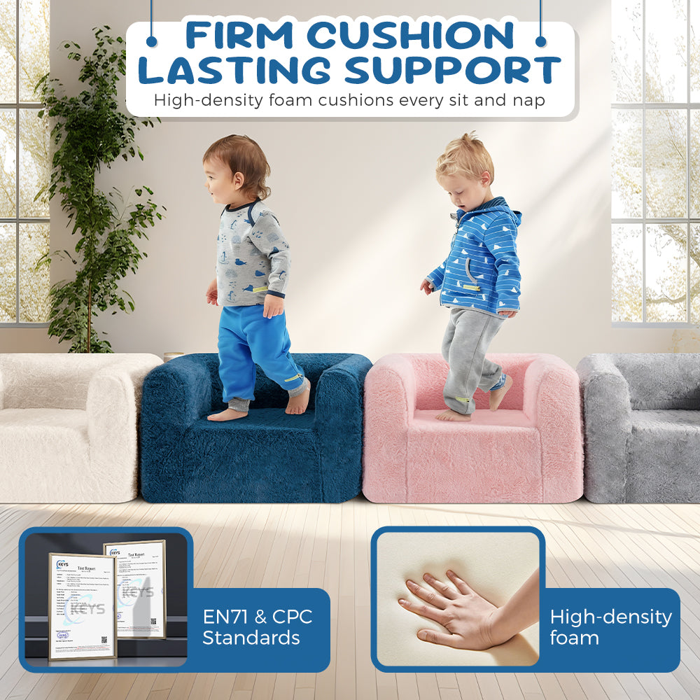 Playpals Kid Sofa Play Couch with Pillow High Back Toddler Chair Sofa - Sunyee