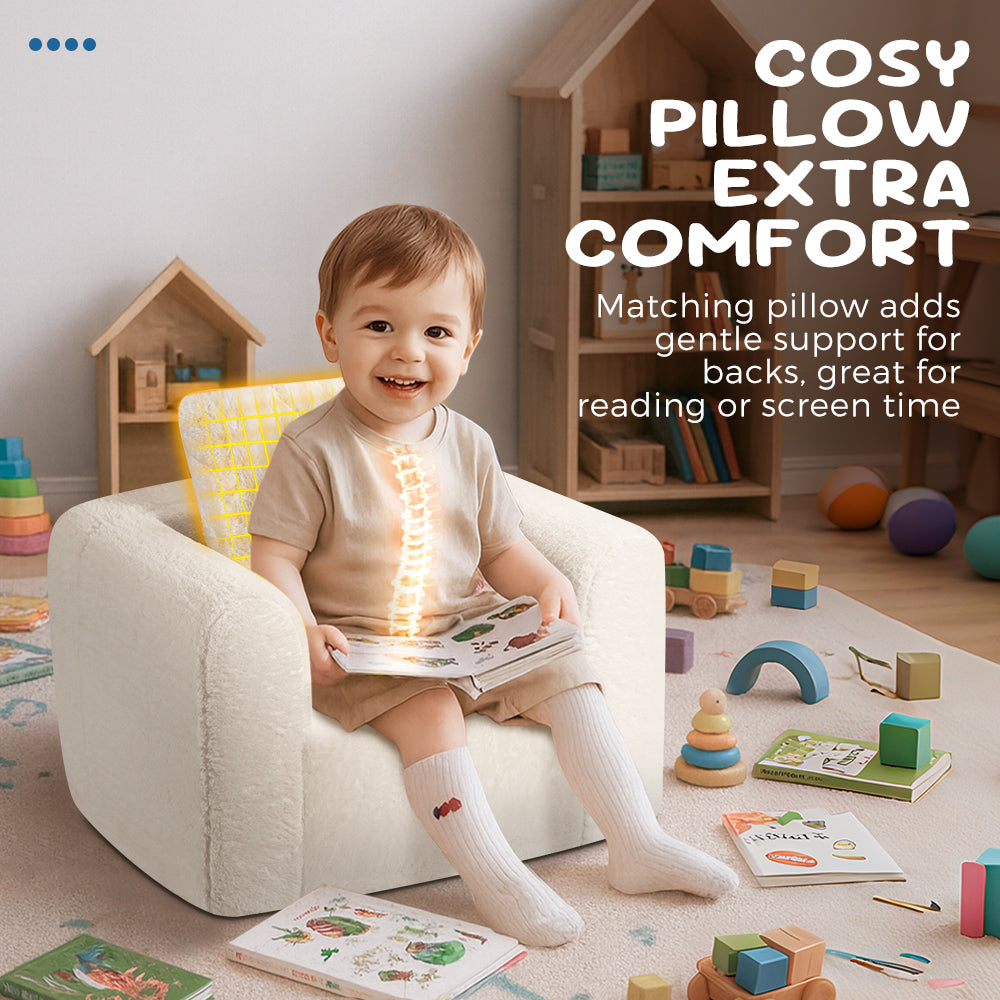 Playpals Kid Sofa Play Couch with Pillow High Back Toddler Chair Sofa - Sunyee