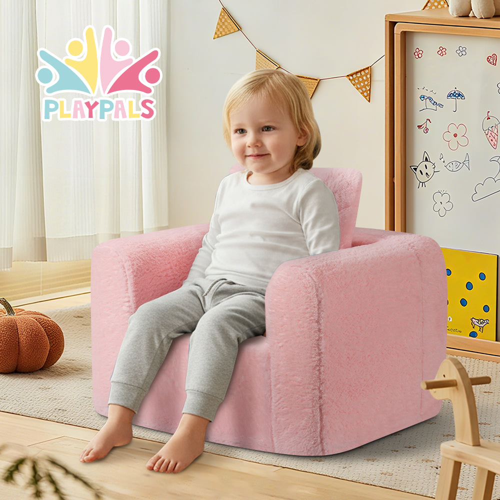 Playpals Kid Sofa Play Couch with Pillow High Back Toddler Chair Sofa - Sunyee