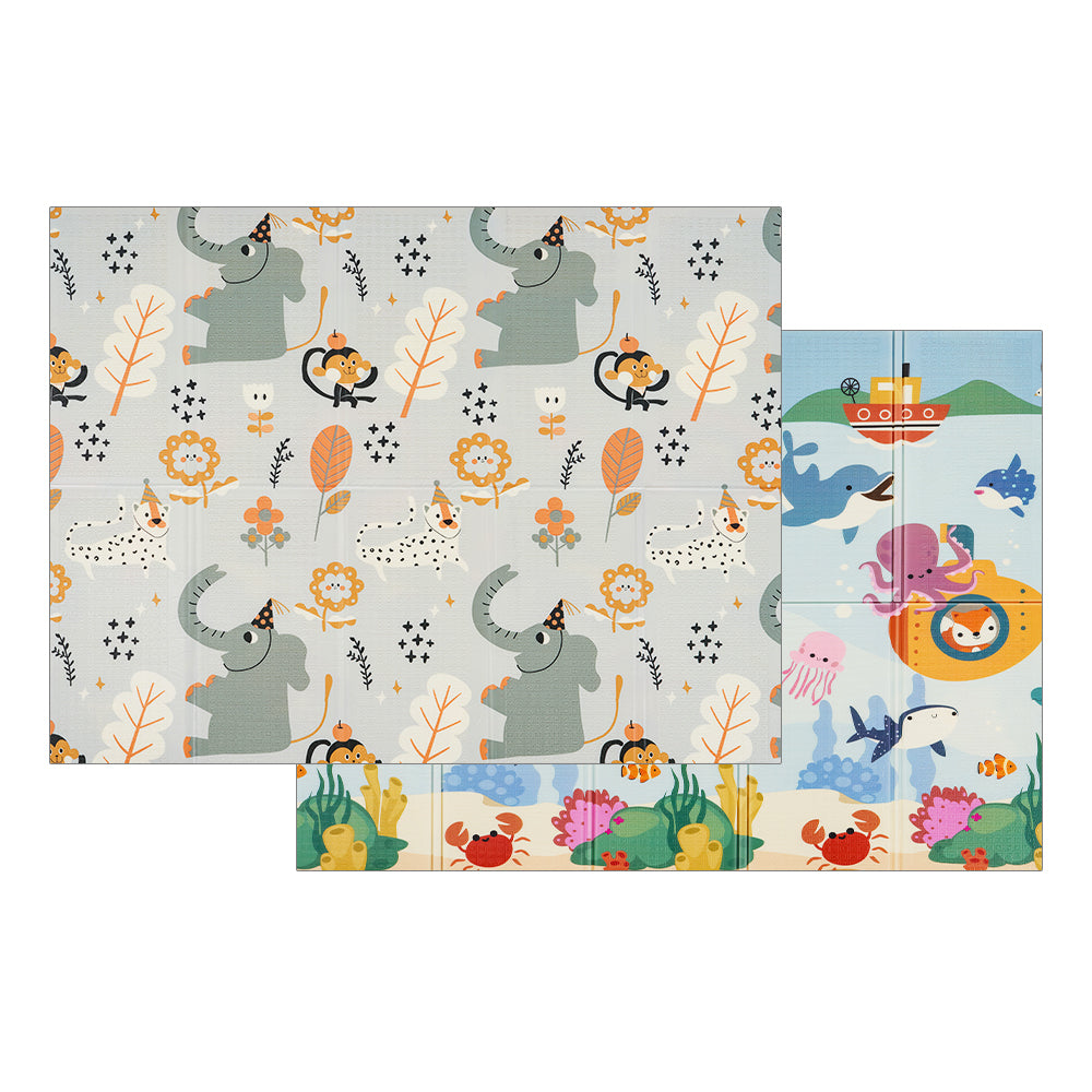 Playpals Kids Play Mat Baby Crawling Double Folding XPE Foam Pad Non-slip Carpet - Sunyee