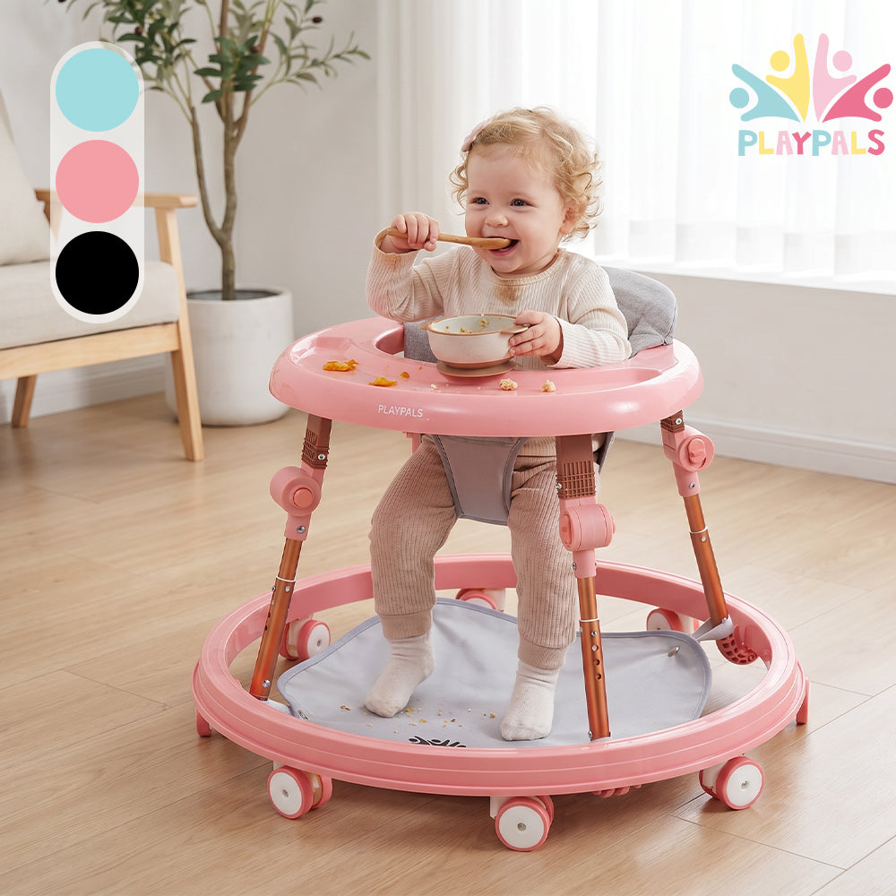 Playpals 3-IN-1 Baby Walker Adjustable Stroller Kids Ride On Toy