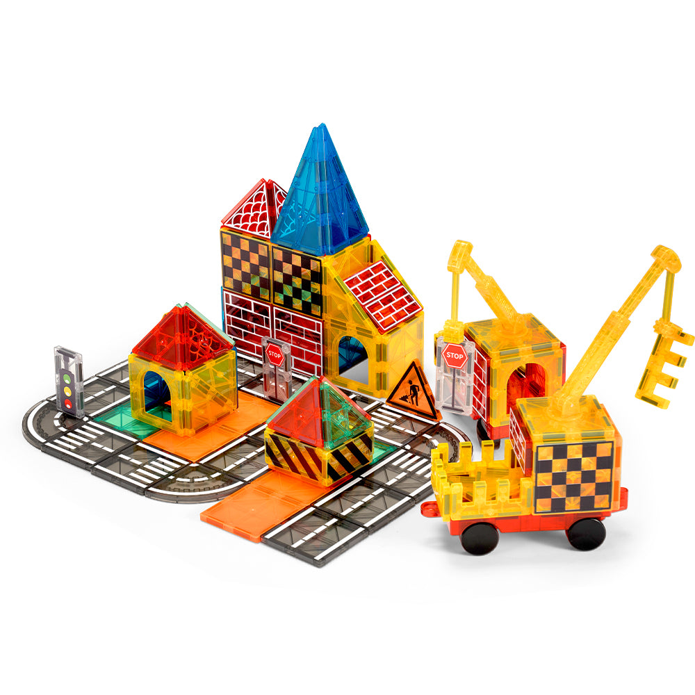 Playpals Kids Magnetic Tiles Road Set City Building Toys Child Gift - Sunyee