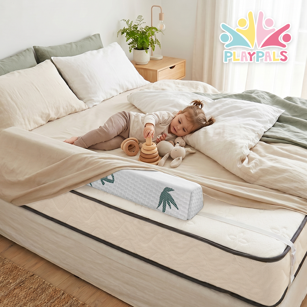 PlayPals Bed Bumper w/ Adjustable Straps, 2 Pack Foam Bed Rails for Toddler