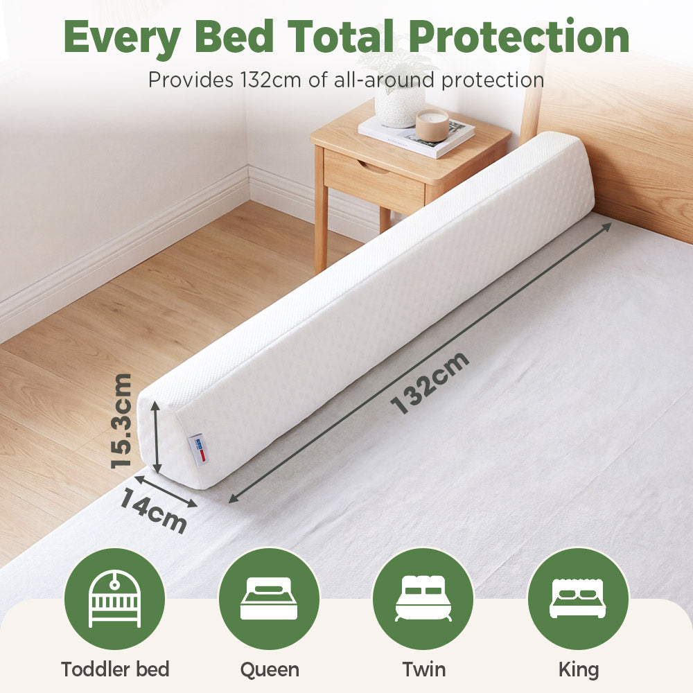 PlayPals Toddlers Bed Bumper 2 Pack 132CM Foam Safety Bed Guard Rail