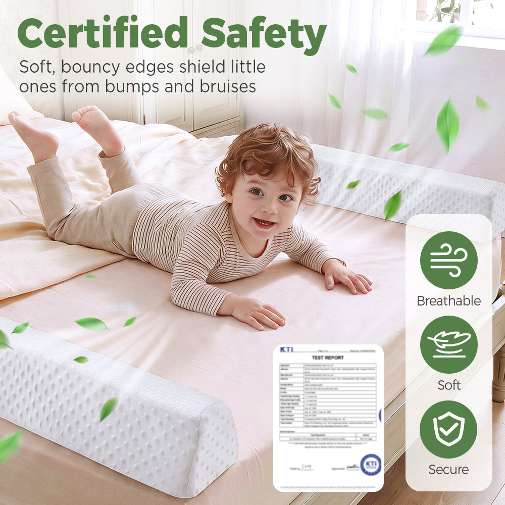 PlayPals Toddlers Bed Bumper 2 Pack 132CM Foam Safety Bed Guard Rail