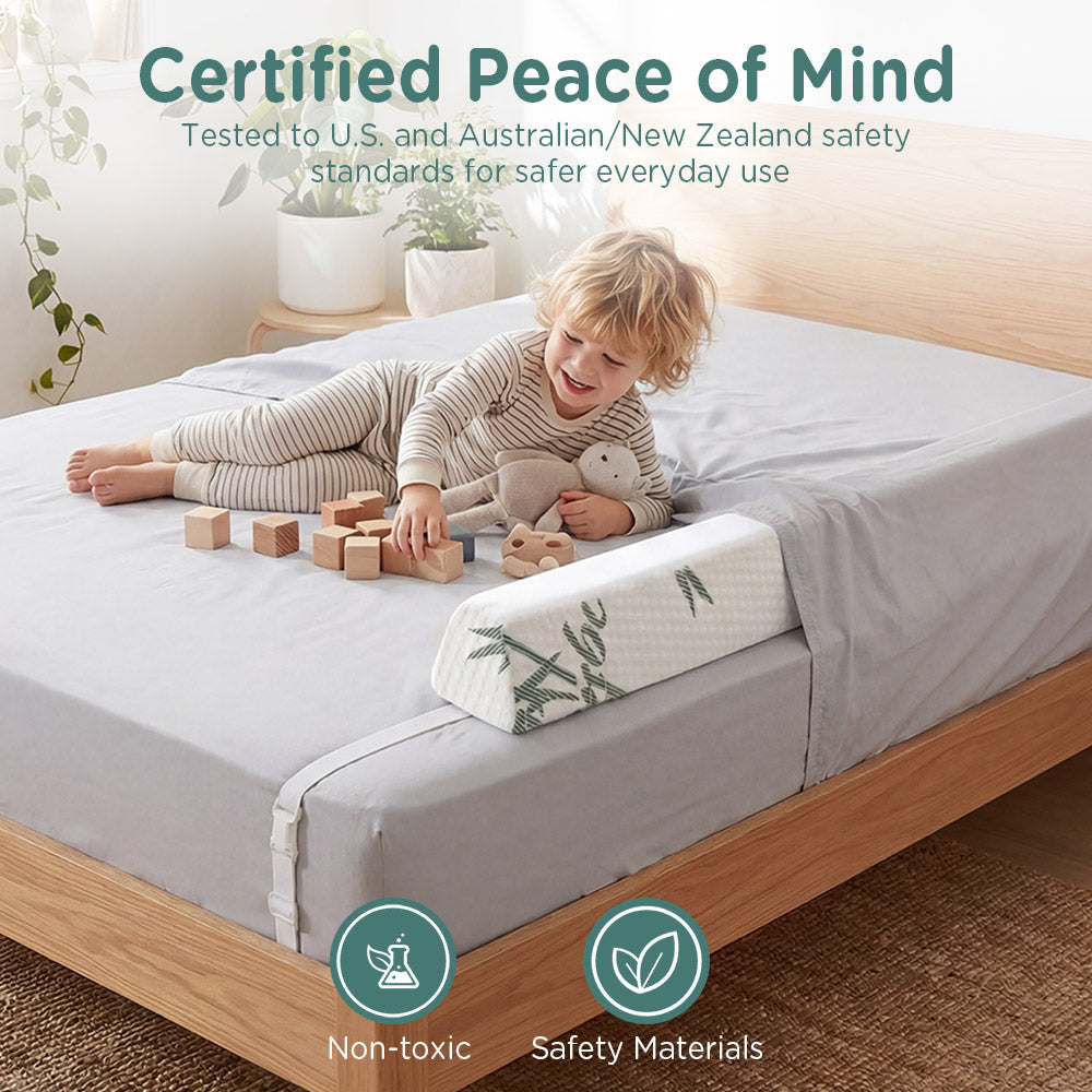 PlayPals Bed Bumper w/ Adjustable Straps, 2 Pack Foam Bed Rails for Toddler