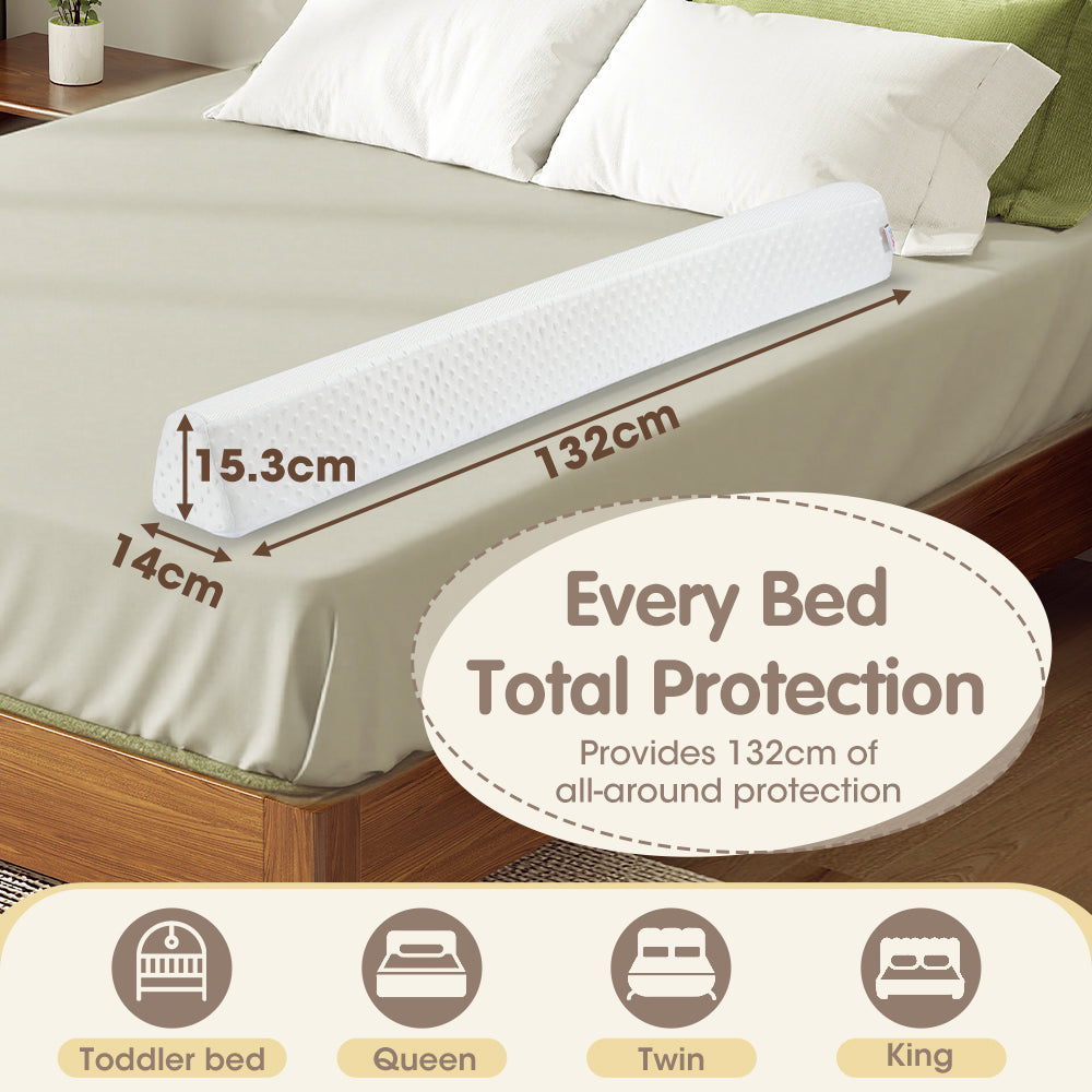 PlayPals Toddlers Bed Bumper 2 Pack 132CM Foam Safety Bed Guard Rail - Sunyee