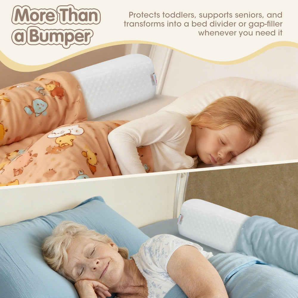 PlayPals Toddlers Bed Bumper 2 Pack 132CM Foam Safety Bed Guard Rail - Sunyee