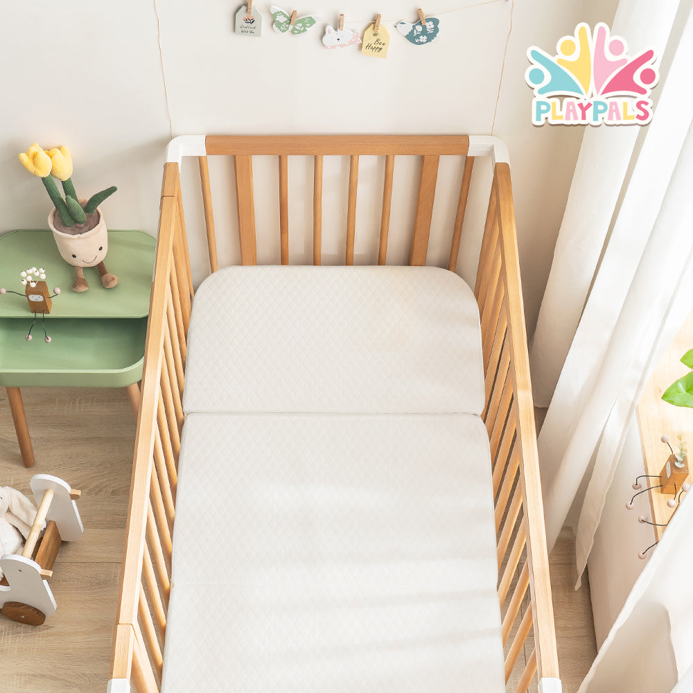 PlayPals Folding Baby Cot Mattress 5.5CM Dual-Sided Foam w/Carrying Bag - Sunyee