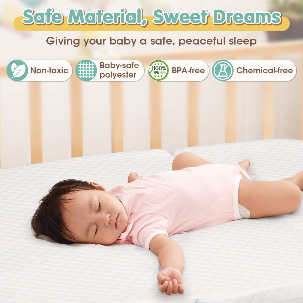 PlayPals Folding Baby Cot Mattress 5.5CM Dual-Sided Foam w/Carrying Bag - Sunyee