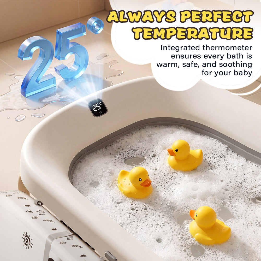 PlayPals Foldable Baby Bathtub with Changing Table w/ Wheels Diaper Change - Sunyee