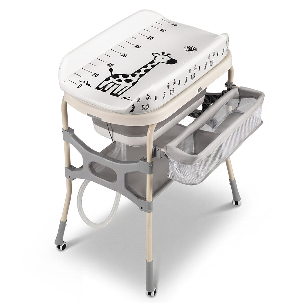 PlayPals Foldable Baby Bathtub with Changing Table w/ Wheels Diaper Change - Sunyee