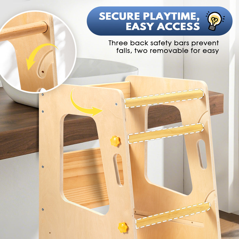 PlayPals Toddler Learning Tower Adjustable Height Step Stool Anti-Slip - Sunyee