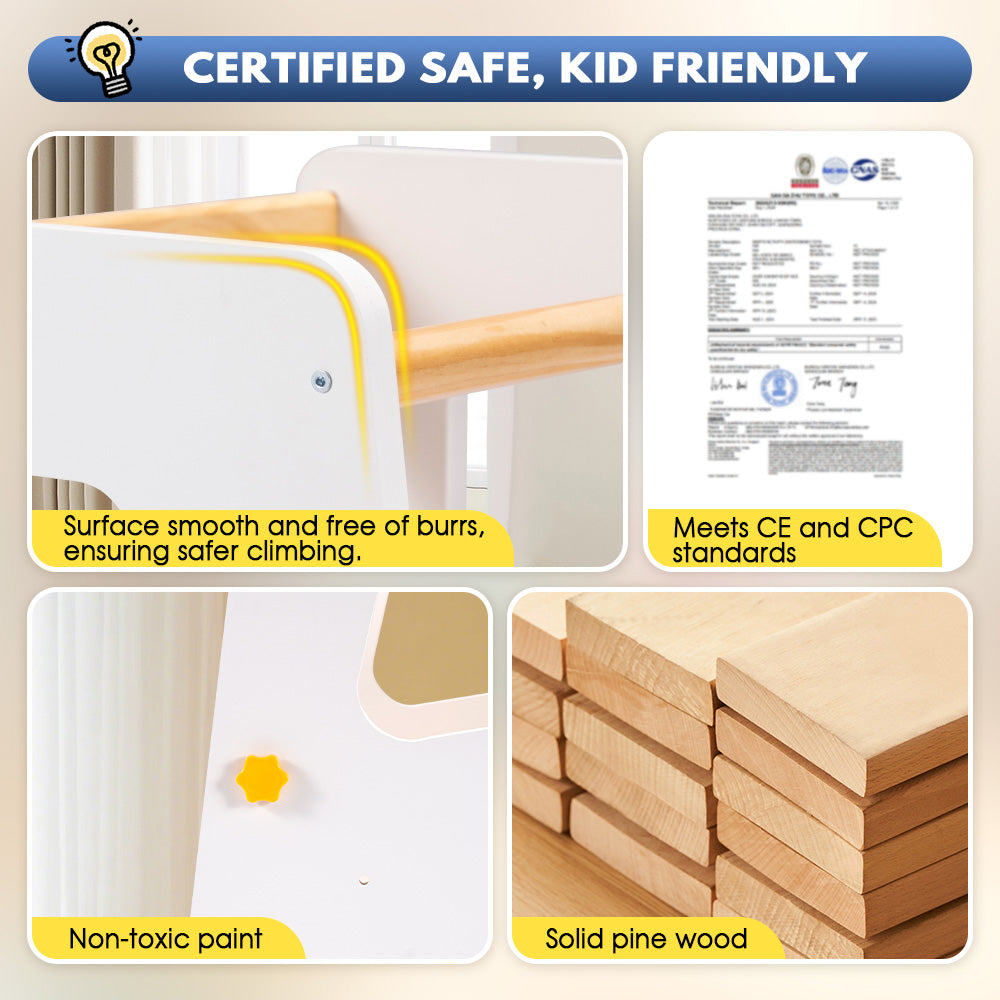 PlayPals Toddler Learning Tower Adjustable Height Step Stool Anti-Slip - Sunyee