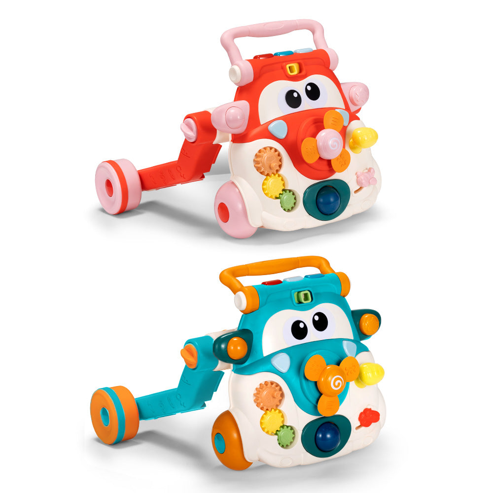 PlayPals 3-in-1 Baby Walker Cycle Scooter w/ Music 90° Rotating Head