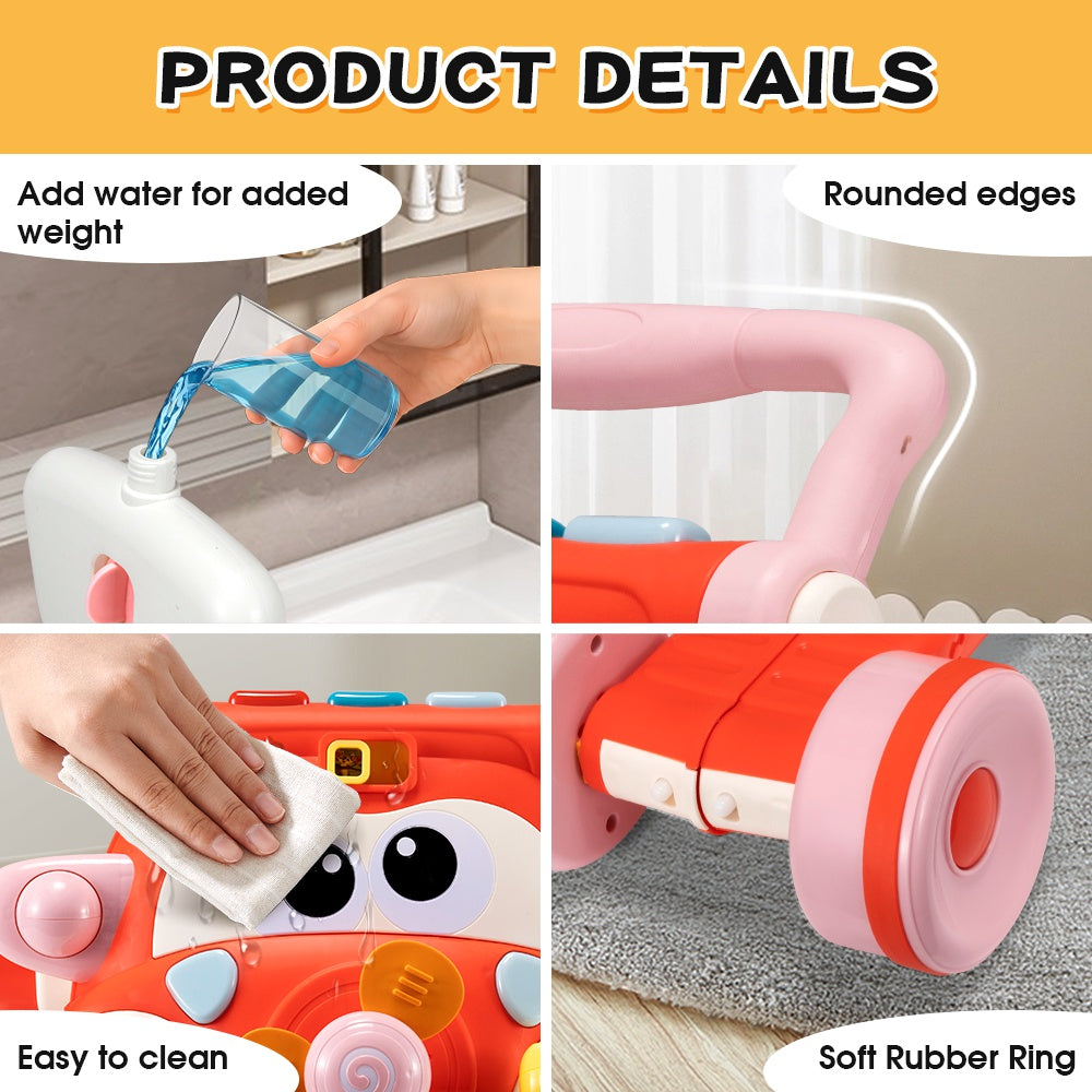 PlayPals 3-in-1 Baby Walker Cycle Scooter w/ Music 90° Rotating Head - Sunyee