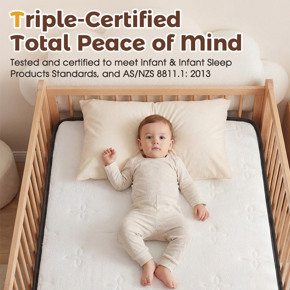 PlayPals 10CM Pocket Spring Cot Mattress Plush Foam Medium Firm for Children - Sunyee