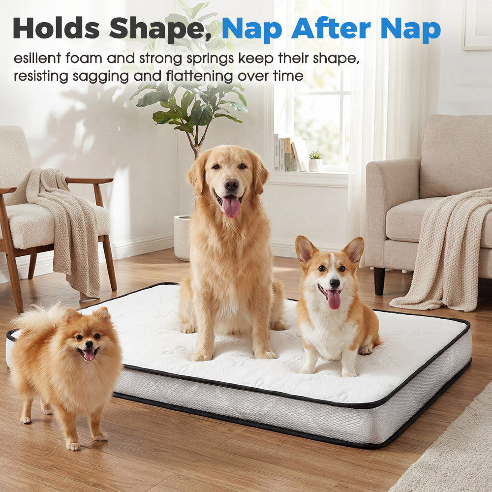 PlayPals Extra Large Dog Bed High-Density Foam Soft Breathable Fabric 132x70cm - Sunyee