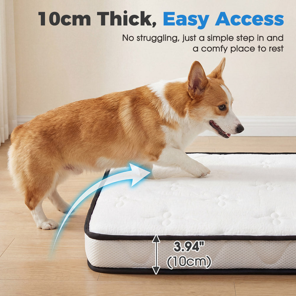 PlayPals Extra Large Dog Bed High-Density Foam Soft Breathable Fabric 132x70cm - Sunyee