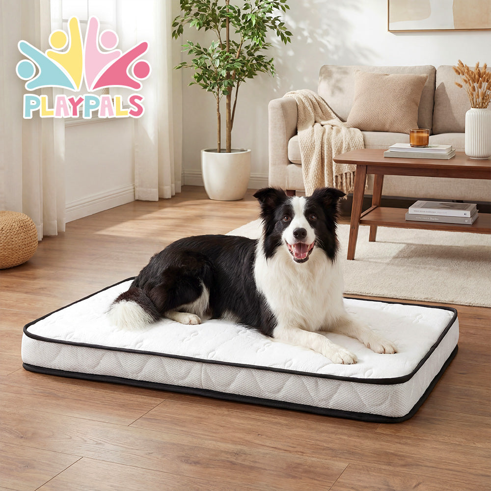 PlayPals Extra Large Dog Bed High-Density Foam Soft Breathable Fabric 132x70cm - Sunyee