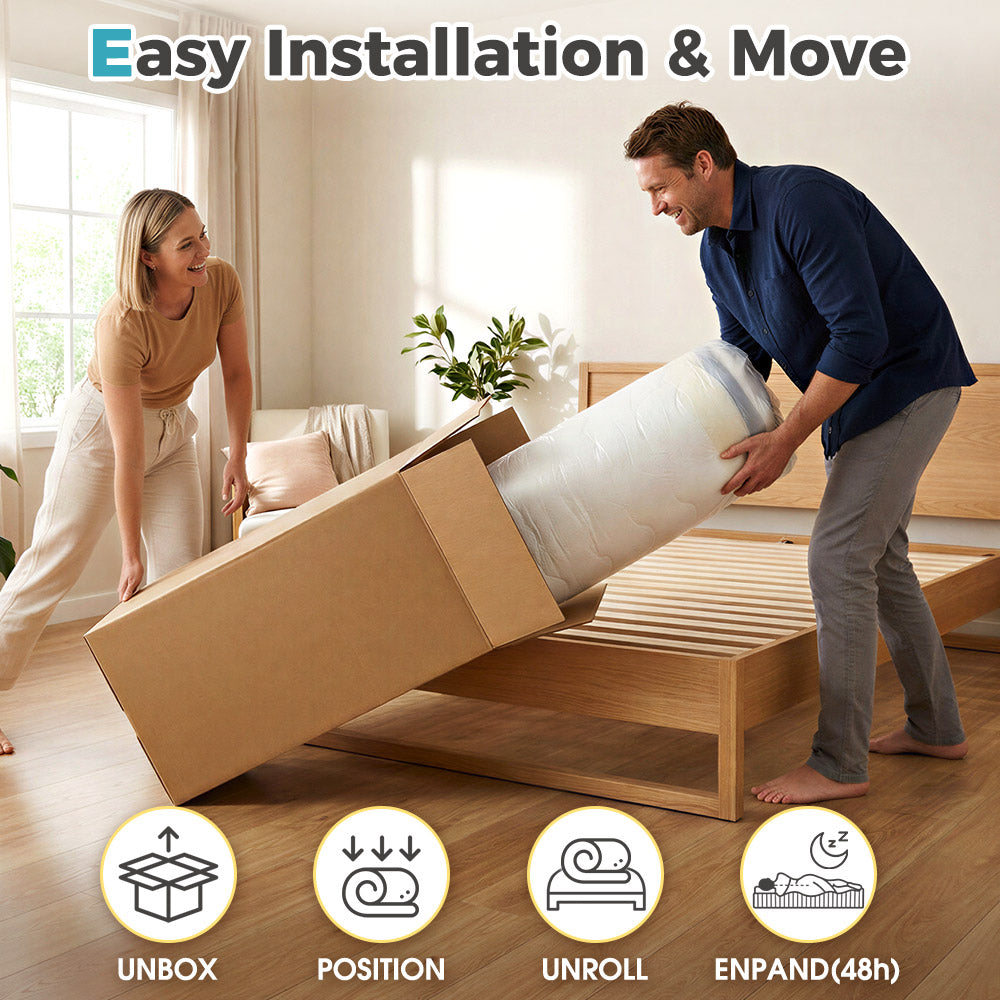 PlayPals Pocket Spring Mattress Plush Foam Medium Firm for Children Adults