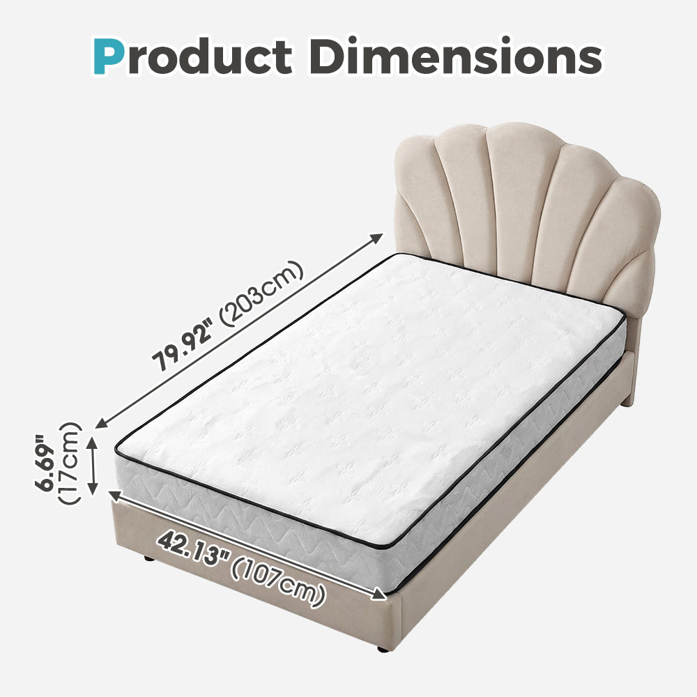 PlayPals 17CM Pocket Spring Mattress Plush Foam Medium Firm for King Single - Sunyee