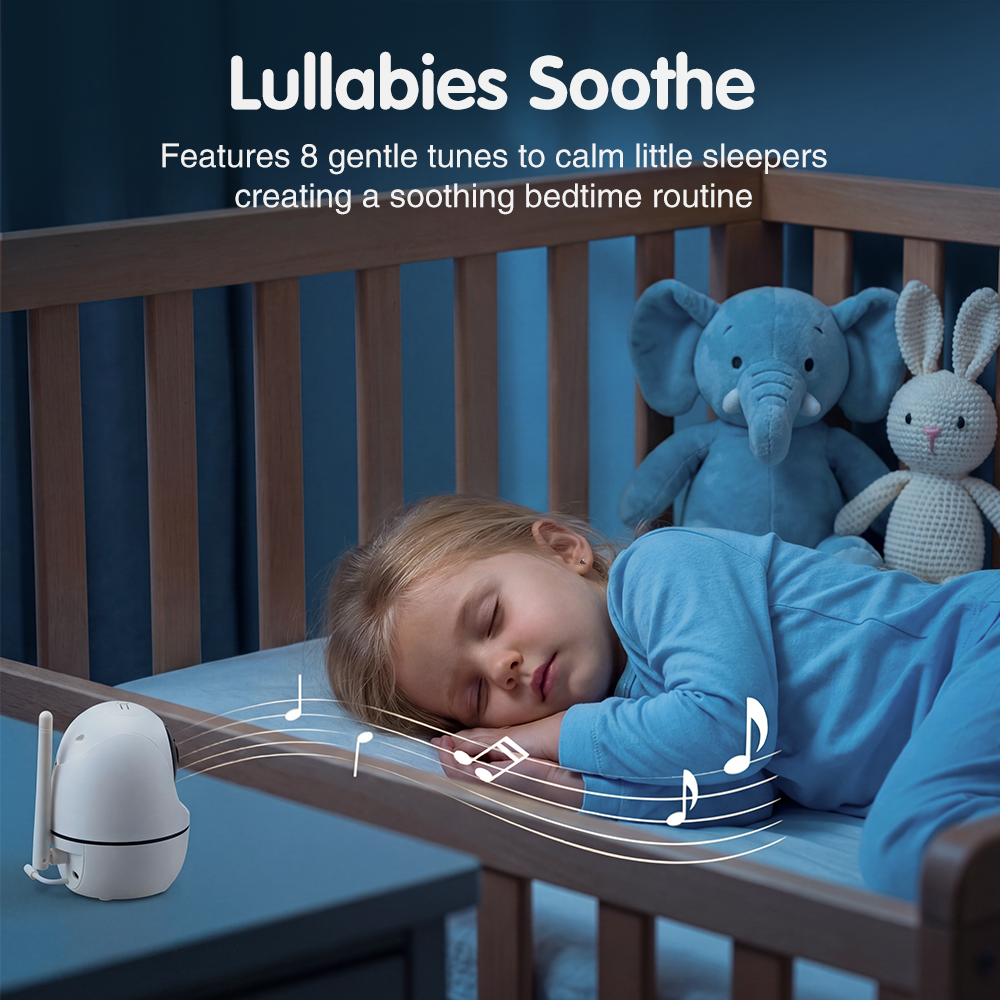 PlayPals 5" Baby Monitor with Camera No WiFi Night Vision 300m Long Range - Sunyee