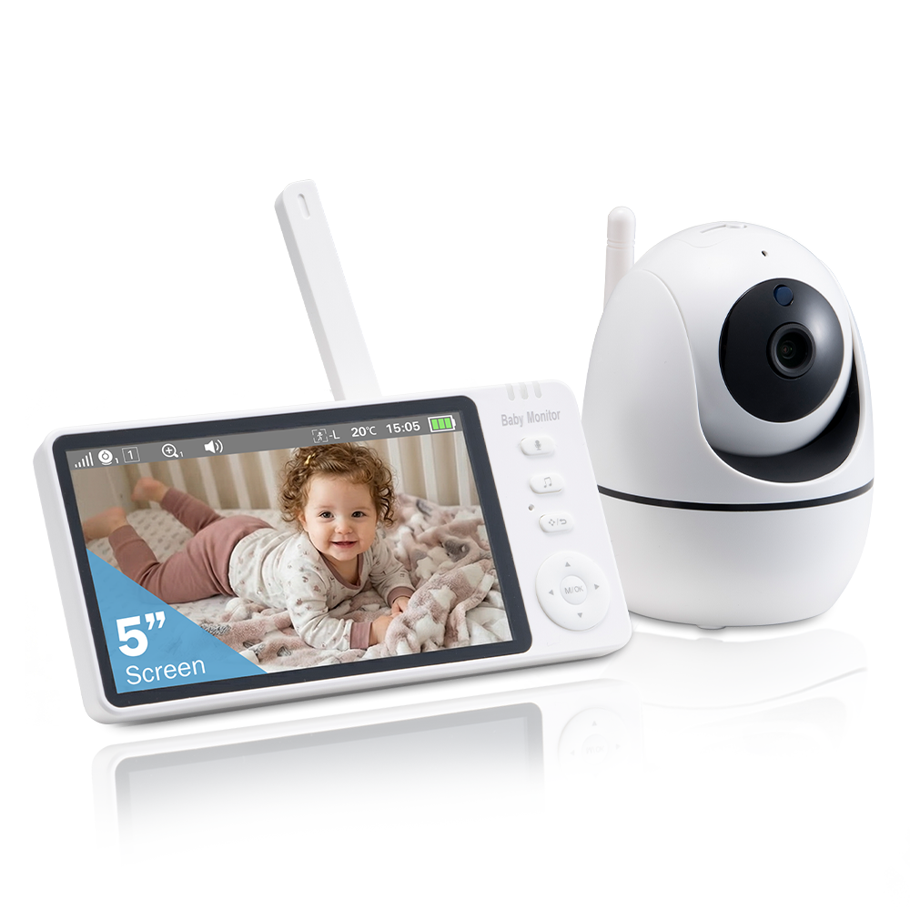 PlayPals 5" Baby Monitor with Camera No WiFi Night Vision 300m Long Range - Sunyee
