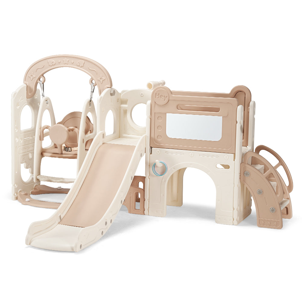 PlayPals 10-in-1 Toddler Swing Slide Set Sport & Art Indoor Outdoor Playground