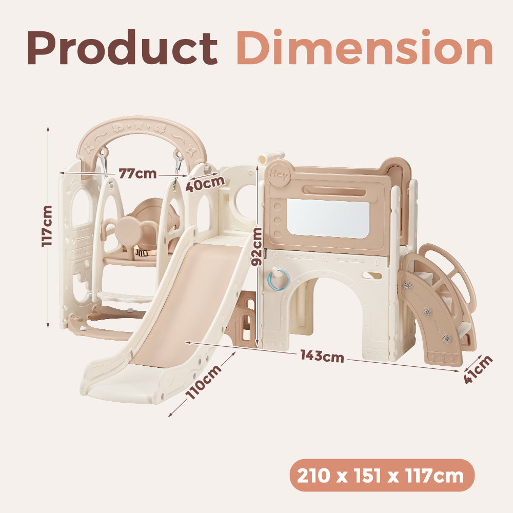 PlayPals 10-in-1 Toddler Swing Slide Set Sport & Art Indoor Outdoor Playground