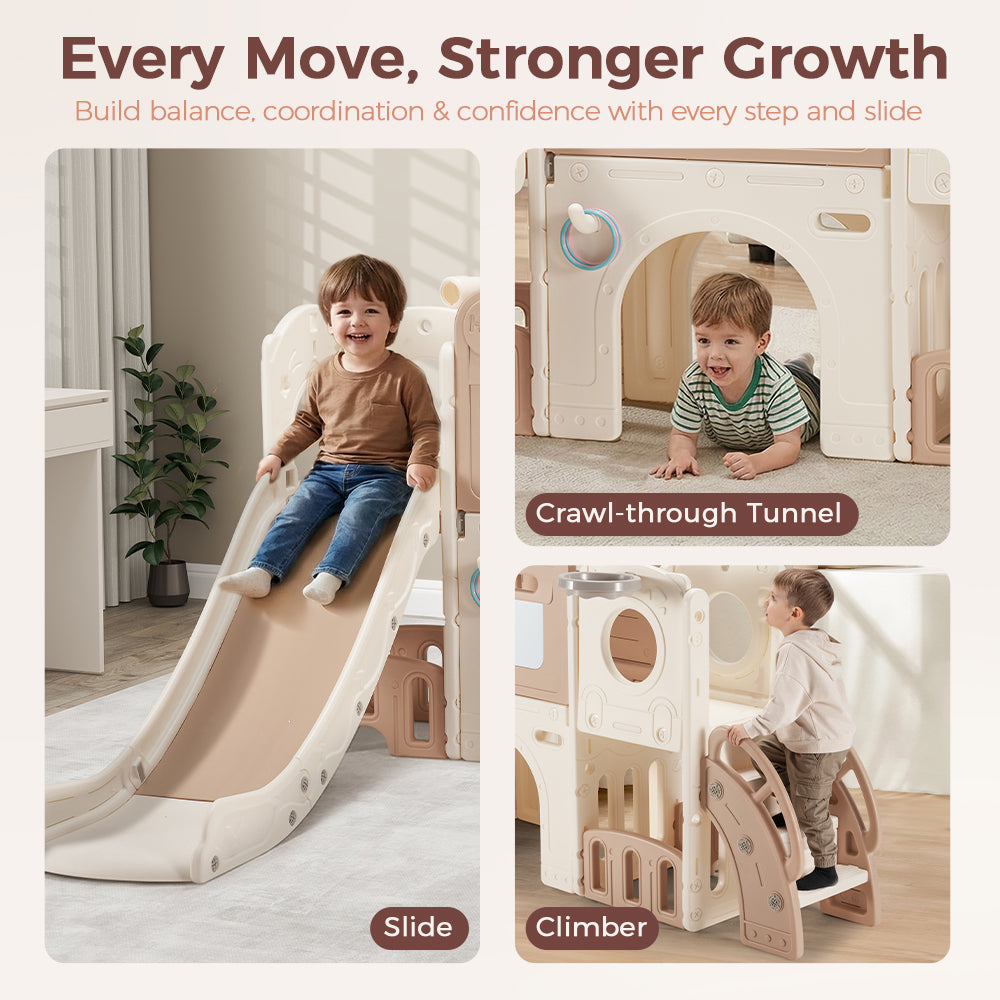 PlayPals 9-in-1 Toddler Slide Set Sport & Art Set Indoor Outdoor Playground - Sunyee