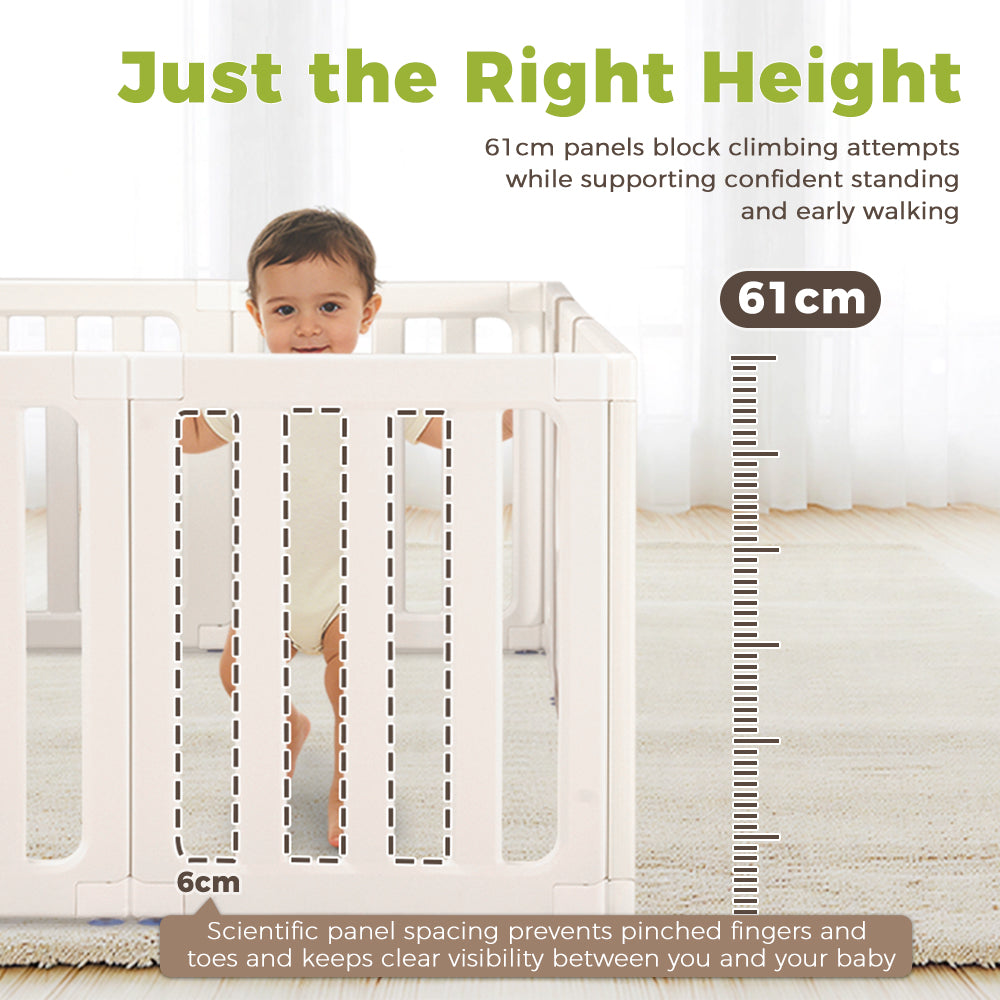 Playpals Kids Playpen 10 Panels Baby Safety Gate with Drawing Whiteboard - Sunyee