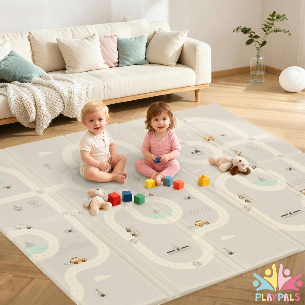 Playpals Kids Play Mat 2CM Thick Baby Crawling Foldable Pad XPE Foam Non-slip Road - Sunyee