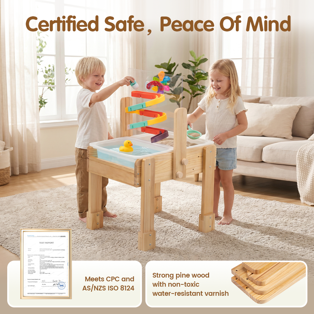 PlayPals Sensory Table Kids Water Table w/ 2 Storage Bins & Water Track Toys - Sunyee